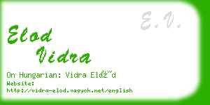 elod vidra business card